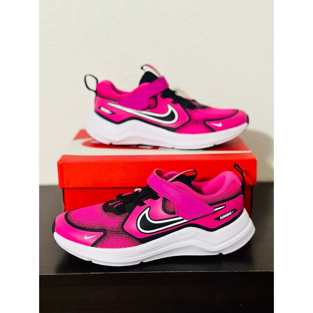 NEW Nike Cosmic Runner Stretch Lace Kids Shoes Size 1Y Black